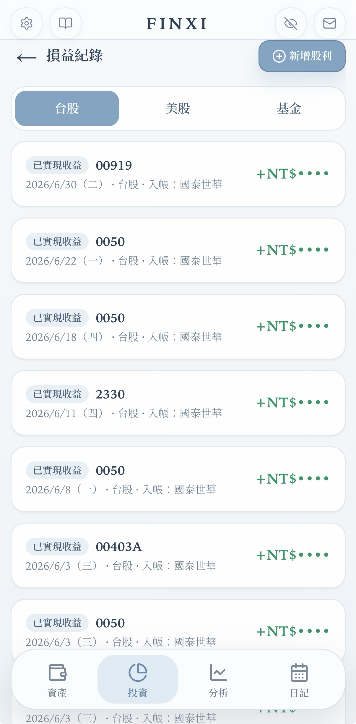 損益紀錄
